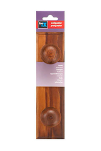 Product 2 Hook Wooden Coat Hanger Brown Inofix 1462 base image