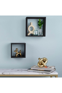 Product Square Shelves 2 pcs MDF Black Element Marseille base image