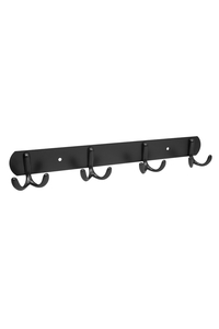 Product 4 Double Hook Stainless Steel Black Wall Hanger 115.15.4 base image