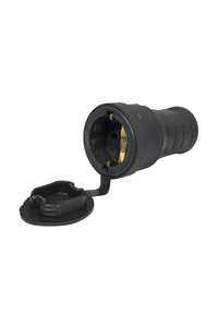 Product Female Schuko Plug Waterproof With Lid PVC IP44 base image