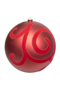 Product Μπάλα Χριστουγεννιάτικη Κόκκινη Ματ Με Βελούδο & Γκλίτερ 20cm base image