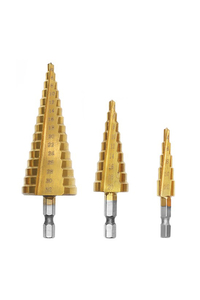 Product 3 Pcs Step Cone Titanium Coated Metric Drill Bits Bigstren 00021640 base image
