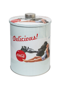 Product Δοχείο Τροφίμων Μεταλλικό Στρόγγυλο Vintage Coca Cola Σε 3 Σχέδια ΟΕΜ base image