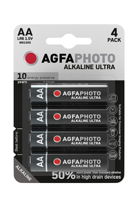 Product Alcaline Ultra AA LR6 1.5V Batteries 4 pcs AgfaPhoto base image