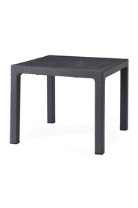 Product Plastic Rattan Table 90x90x75cm Grey base image