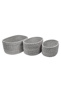 Product Grey Cotton Basket Set 3 Pcs "Ethinc" base image